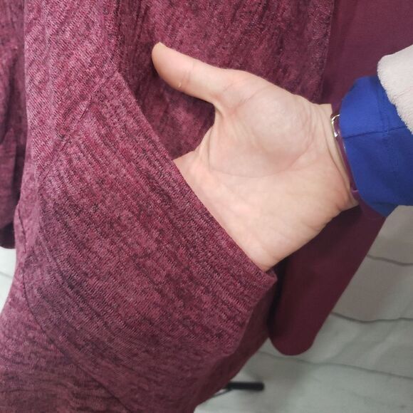 LOGO Lori Goldstein Knit Cardigan faux suede  S - Picture 4 of 8